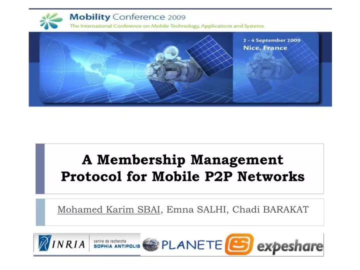 a membership management protocol for mobile p2p networks