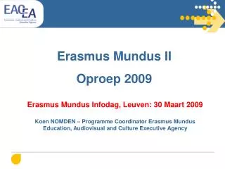 Erasmus Mundus II Oproep 2009