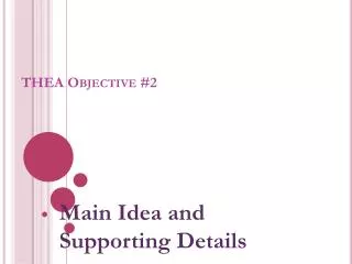 THEA Objective #2