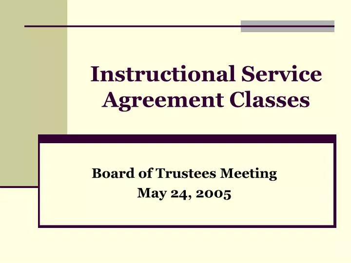 instructional service agreement classes