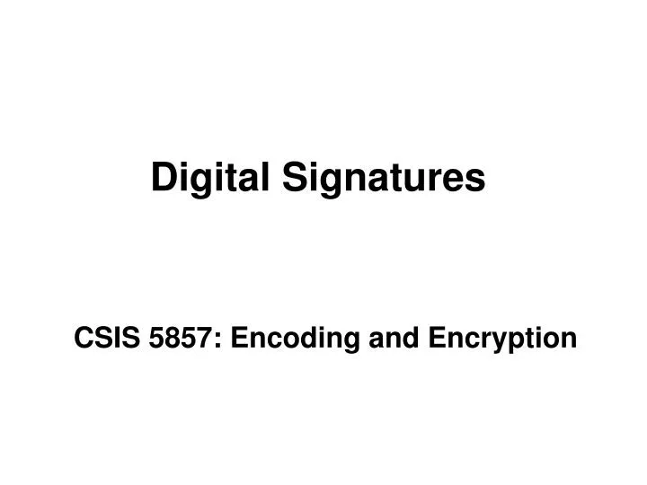 digital signatures