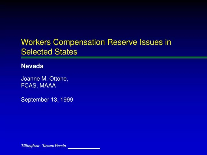 workers compensation reserve issues in selected states