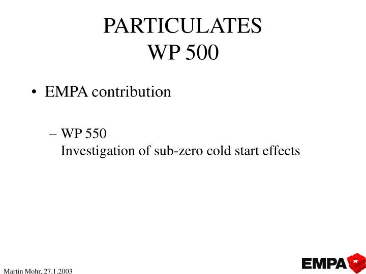 particulates wp 500