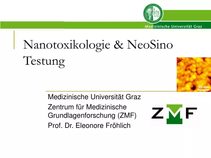 nanotoxikologie neosino testung