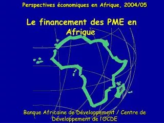 le financement des pme en afrique