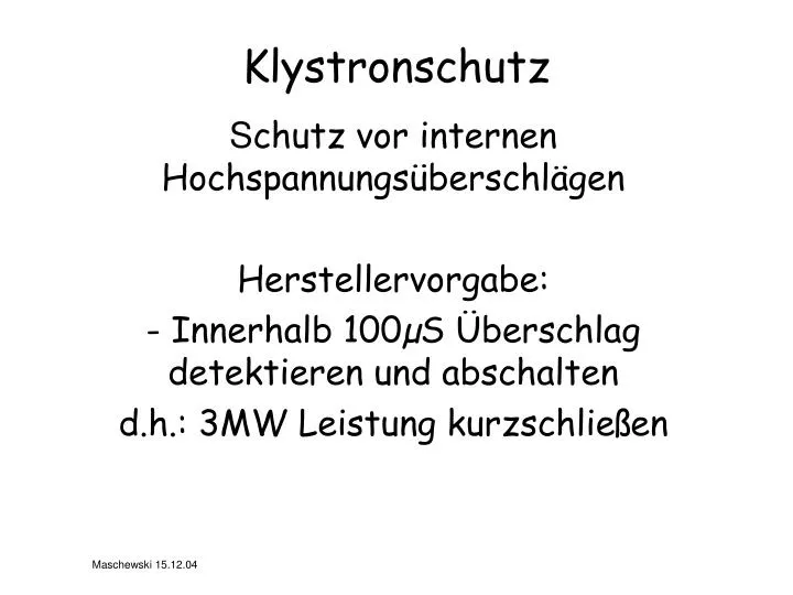 klystronschutz