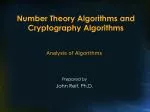 Number Theory Algorithms and Cryptography Algorithms - slide 1