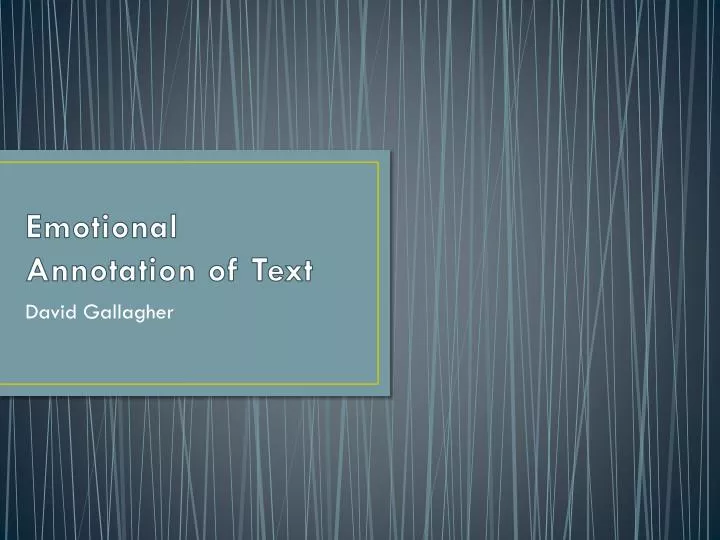 emotional annotation of text