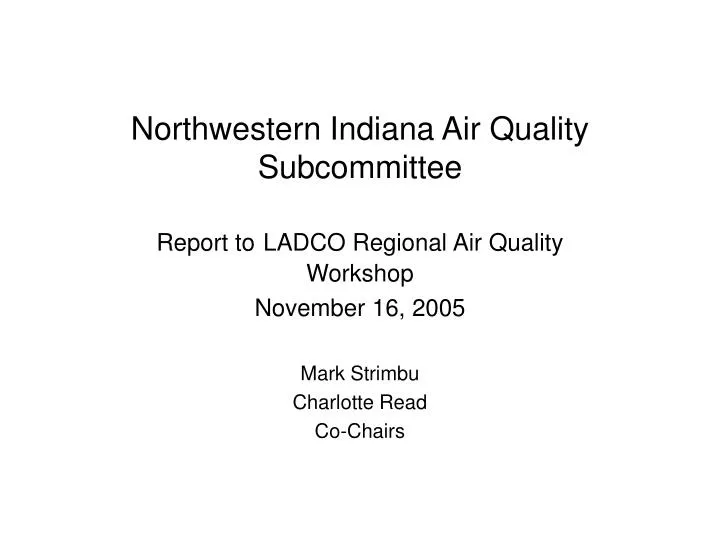 northwestern indiana air quality subcommittee