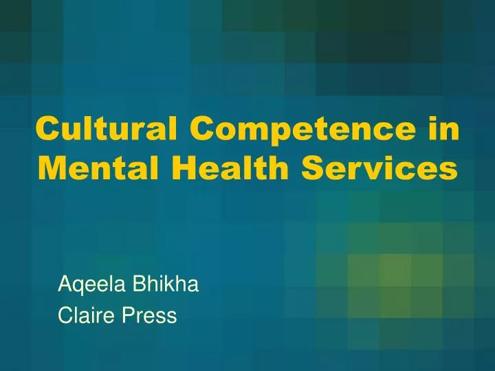 cultural competence in mental health services