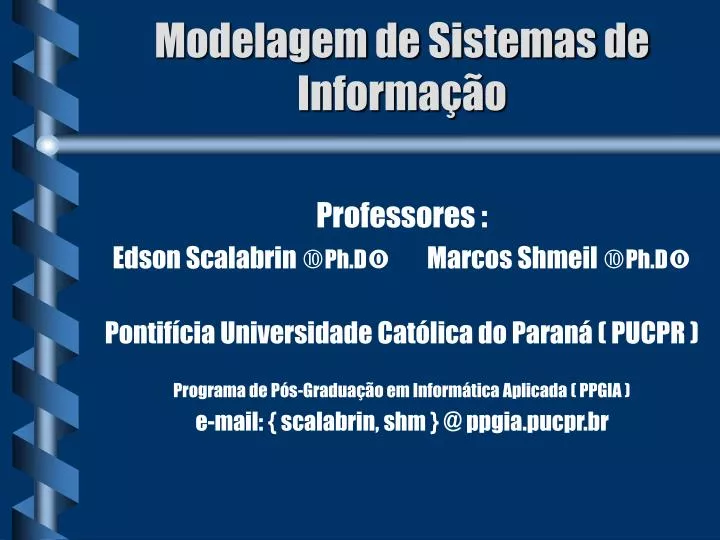 modelagem de sistemas de informa o