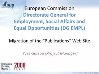 Yves Garsou (Project Manager)