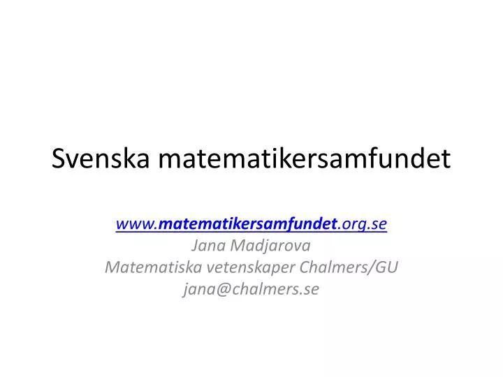 svenska matematikersamfundet