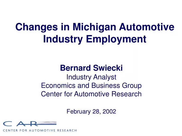 changes in michigan automotive industry employment