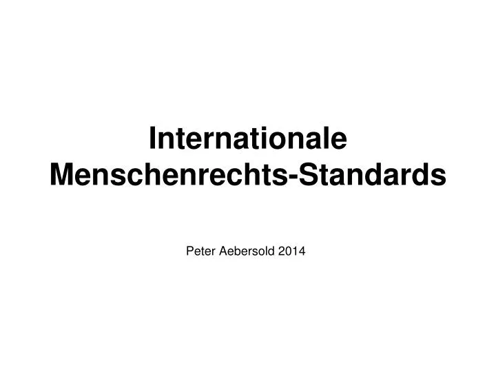 internationale menschenrechts standards
