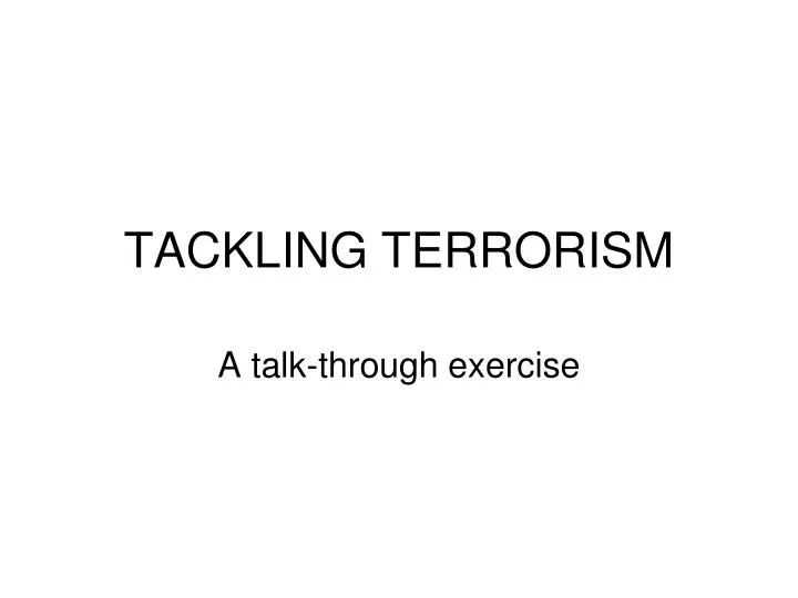 tackling terrorism
