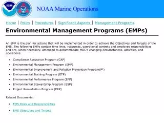 Environmental Management Programs (EMPs)