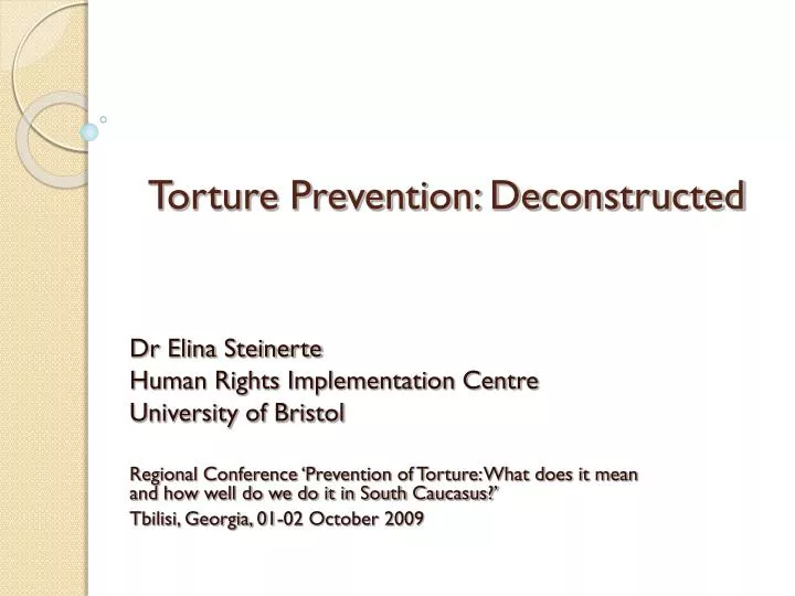 torture prevention deconstructed