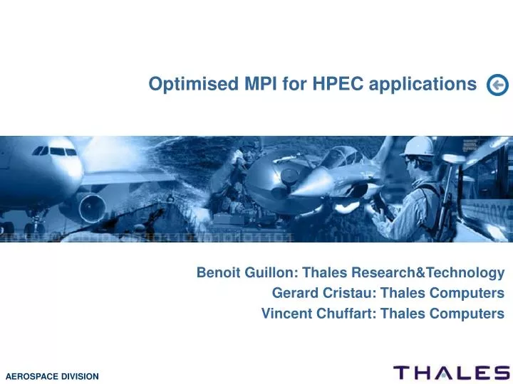 optimised mpi for hpec applications