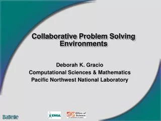 Collaborative Problem Solving Environments