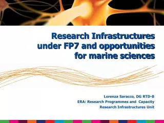 Lorenza Saracco, DG RTD-B ERA: Research Programmes and Capacity Research Infrastructures Unit