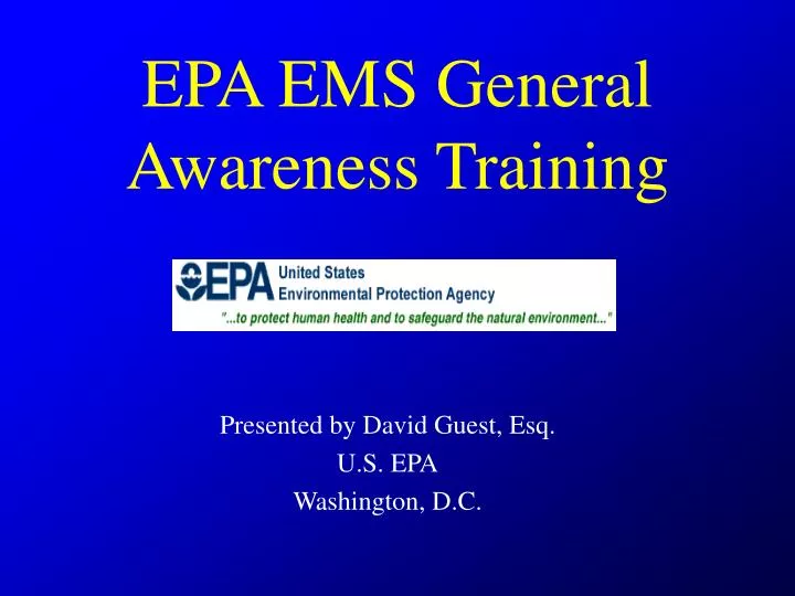 epa ems general awareness training