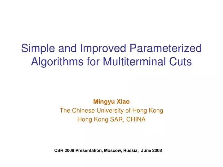 simple and improved parameterized algorithms for multiterminal cuts