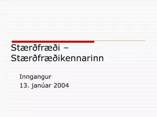 Stærðfræði – Stærðfræðikennarinn