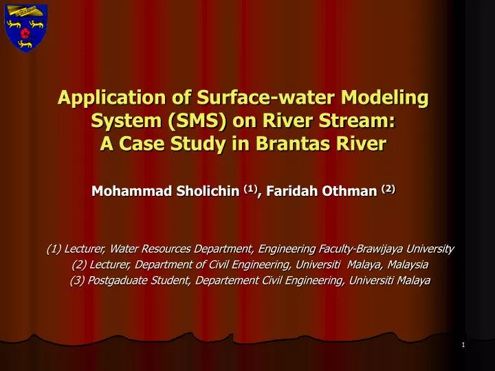 application of surface water modeling system sms on river stream a case study in brantas river