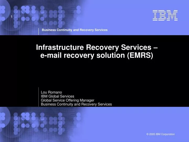 infrastructure recovery services e mail recovery solution emrs