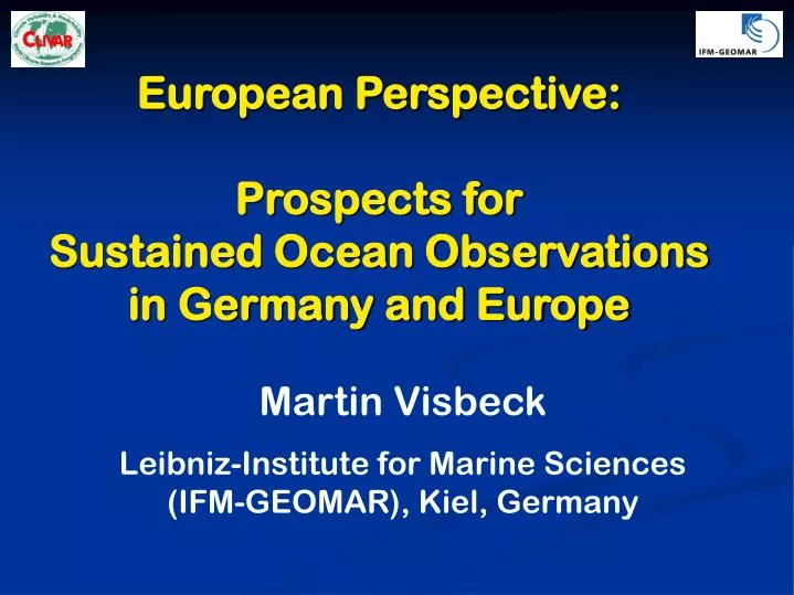 european perspective prospects for sustained ocean observations in germany and europe