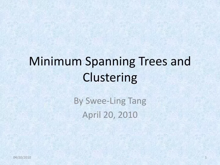 minimum spanning trees and clustering
