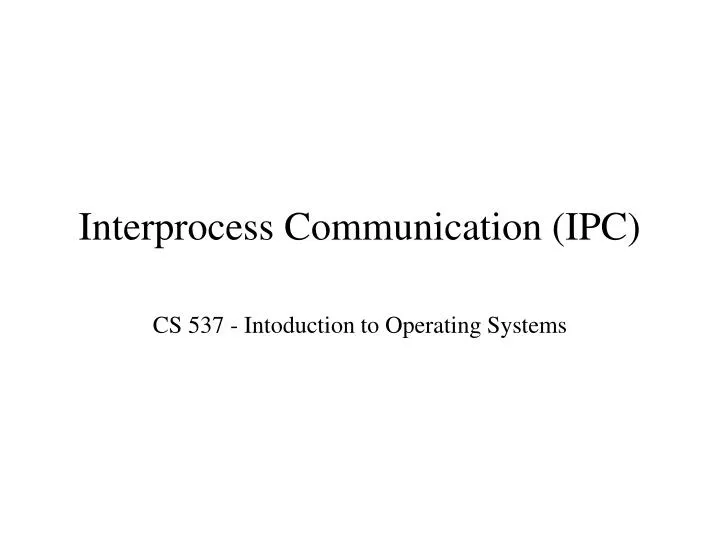 interprocess communication ipc