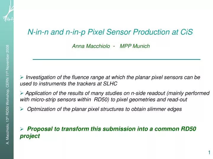 n in n and n in p pixel sensor production at cis