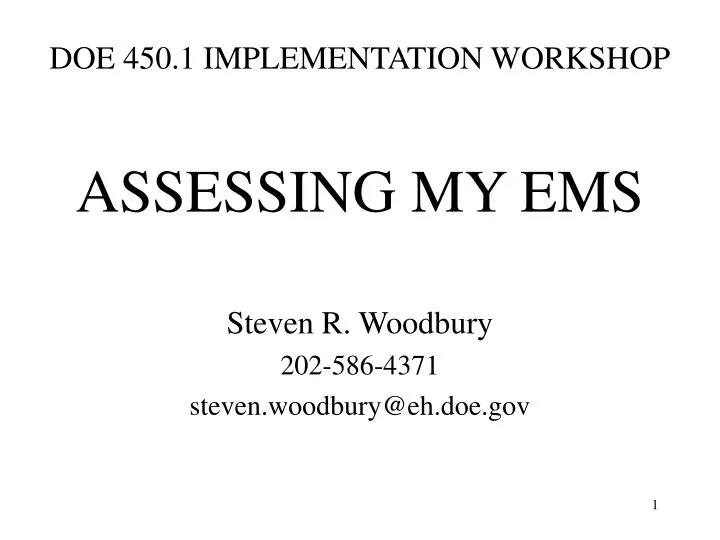 doe 450 1 implementation workshop