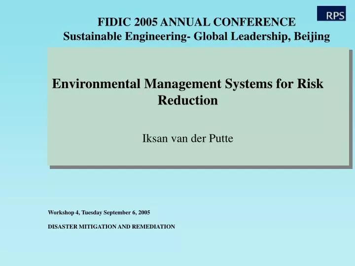 fidic 2005 annual conference sustainable engineering global leadership beijing