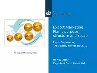 Export Marketing Plan , purpose, structure and recap