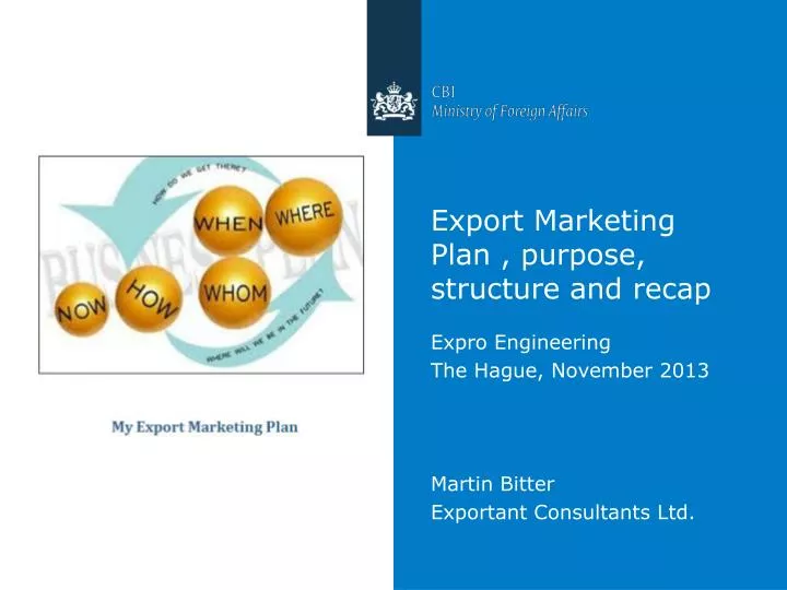 export marketing plan purpose structure and recap
