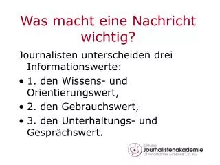 was macht eine nachricht wichtig