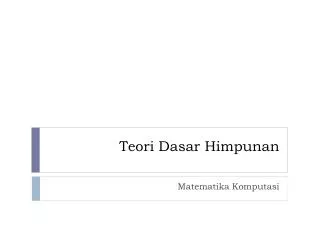 teori dasar himpunan