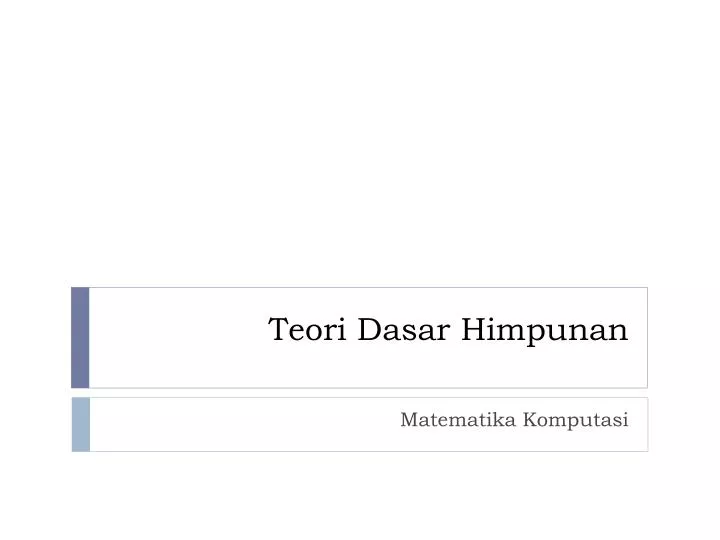 teori dasar himpunan