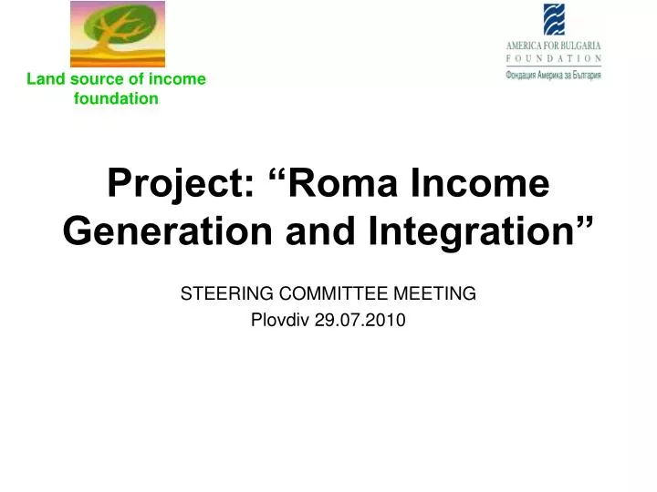 project roma income generation and integration
