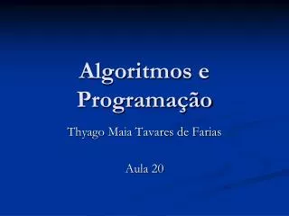 algoritmos e programa o