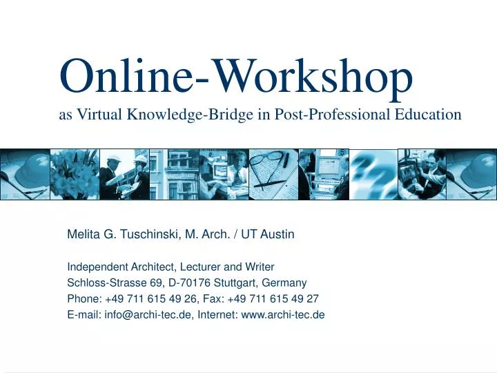 online workshop as virtual knowledge bridge in post professional education