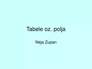 tabele oz polja