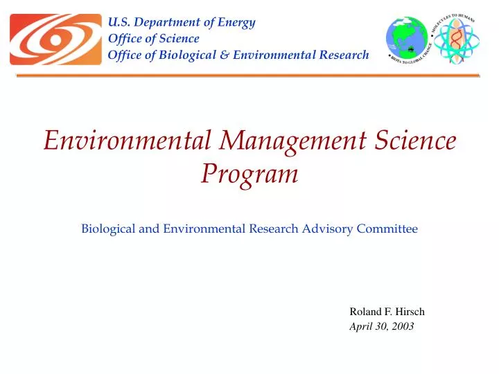 u s department of energy office of science office of biological environmental research