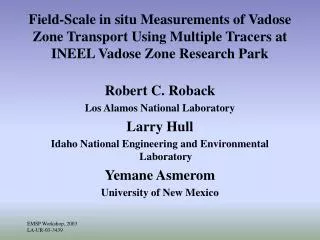 Robert C. Roback Los Alamos National Laboratory Larry Hull