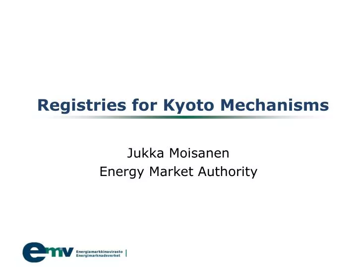 registries for kyoto mechanisms