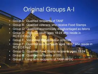 Original Groups A-I