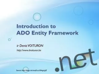 Introduction to ADO Entity Framework
